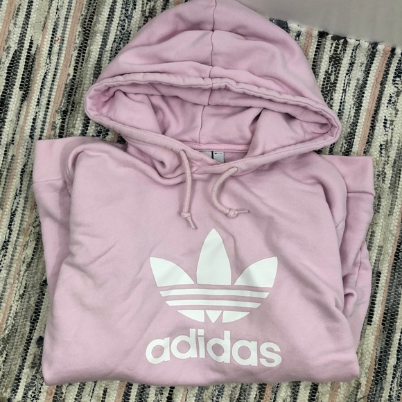 adidas trefoil hoodie pink mens